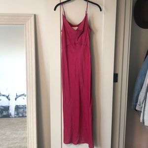 Pink silk Anthropologie dress